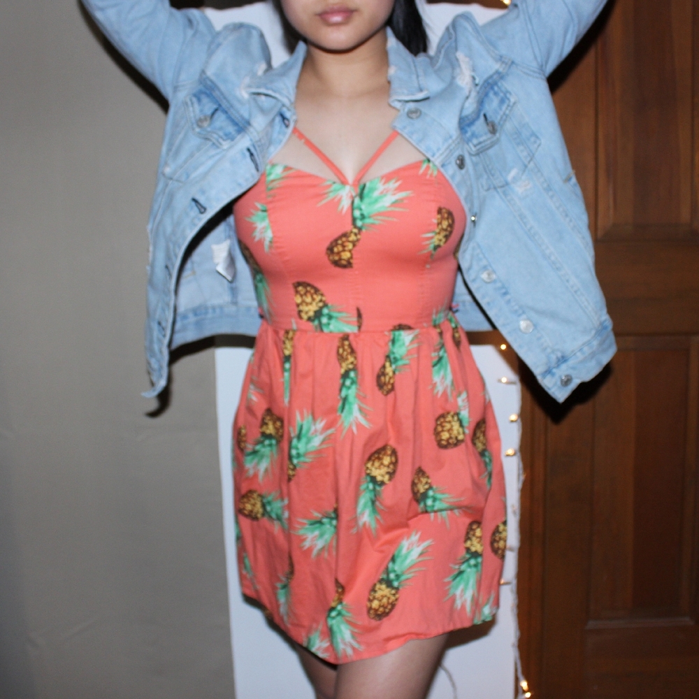 ☀️CHARLOTTE RUSSE coral pineapple dress☀️